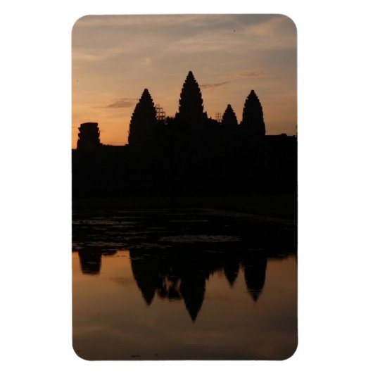 Angkor Sonnenaufgang Silhouette Magnet (Vertikal)
