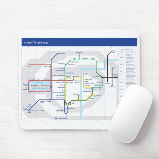 Angkor Tempelkarten-Mäusematte Mousepad (Mit Mouse)