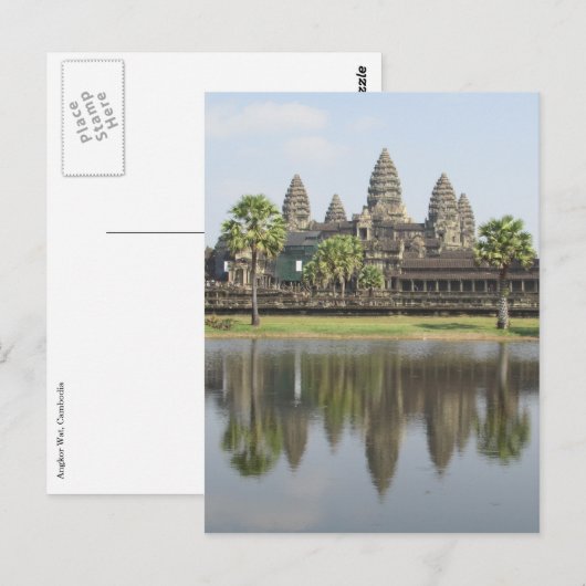 Angkor-Tempelreflektion Postkarte (Vorne/Hinten)