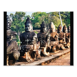 Angkor Thom God Statues Fotodruck
