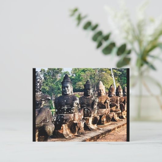 Angkor Thom God Statues Postkarte (Stehend Vorderseite)