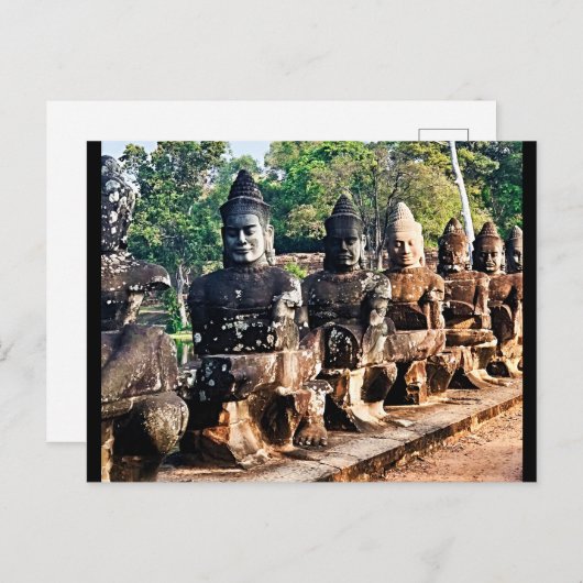 Angkor Thom God Statues Postkarte (Vorne/Hinten)