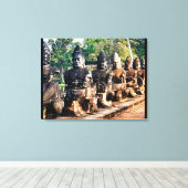 Angkor Thom Götterstatuen Leinwanddruck (Insitu (Holzboden))