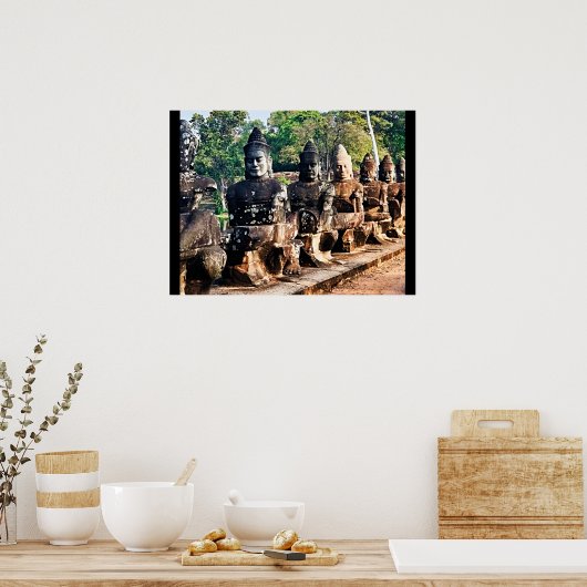 Angkor Thom Götterstatuen Poster (Küche)