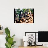 Angkor Thom Götterstatuen Poster (Heimbüro)
