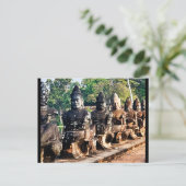 Angkor Thom Götterstatuen  Postkarte (Stehend Vorderseite)