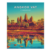 Angkor Vat, Kambodscha, Retro-Chic-Poster
