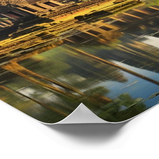 Angkor Wat, alter Khmer-Tempel Poster (Ecke)