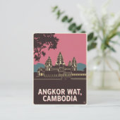 Angkor Wat Cambodia Illustration Postkarte (Stehend Vorderseite)