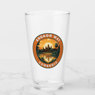 Angkor Wat Cambodia Reisen Art Abzeichen Glas
