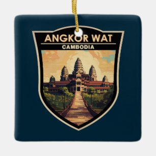 Angkor Wat Cambodia Reisen Vintag Keramikornament