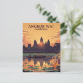 Angkor Wat Cambodia Reisen Vintag Postkarte (Stehend Vorderseite)