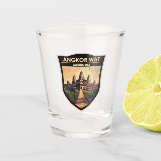 Angkor Wat Cambodia Reisen Vintag Schnapsglas (Vorderseite)