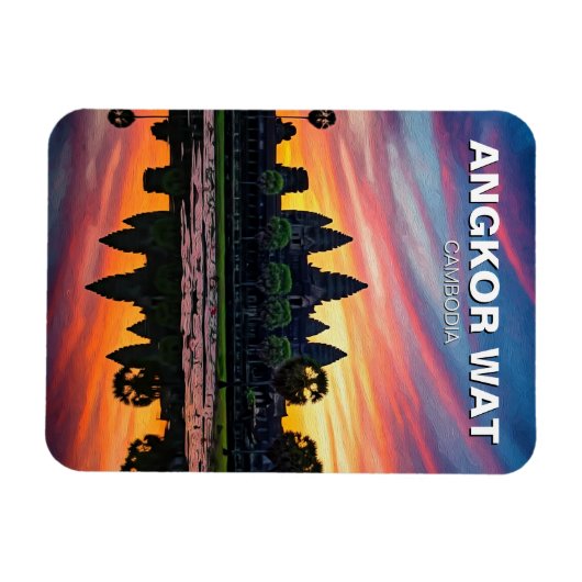 Angkor Wat Cambodia Sunset Magnet (Horizontal)