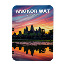 Angkor Wat Cambodia Sunset Magnet