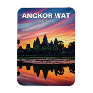 Angkor Wat Cambodia Sunset Magnet