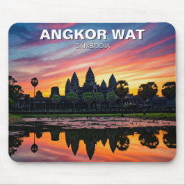 Angkor Wat Cambodia Sunset Mousepad