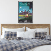 Angkor Wat Cambodia Vintage Travel Print Leinwanddruck (Insitu (Schlafzimmer))