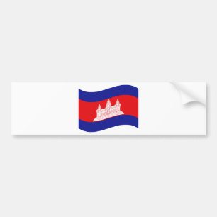 Angkor Wat Cambodian Flag Wave Autoaufkleber