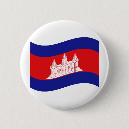 Angkor Wat Cambodian Flag Wave Button (Vorderseite)