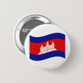 Angkor Wat Cambodian Flag Wave Button (Vorne & Hinten)