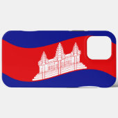 Angkor Wat Cambodian Flag Wave Case-Mate iPhone Hülle (Rückseite (Horizontal))