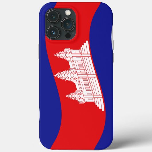 Angkor Wat Cambodian Flag Wave Case-Mate iPhone Hülle (Rückseite)