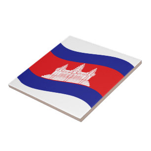 Angkor Wat Cambodian Flag Wave Fliese