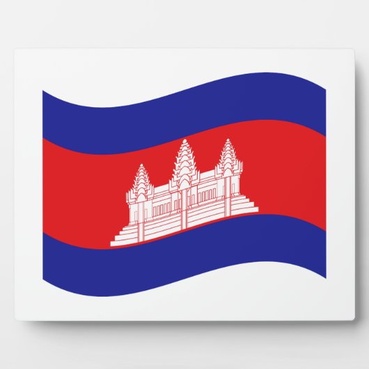 Angkor Wat Cambodian Flag Wave Fotoplatte (Vorderseite)