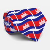 Angkor Wat Cambodian Flag Wave Krawatte (Gerollt)