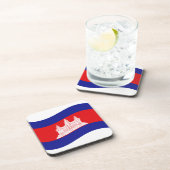 Angkor Wat Cambodian Flag Wave Untersetzer (Rechte Seite)