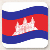 Angkor Wat Cambodian Flag Wave Untersetzer (Vorderseite)
