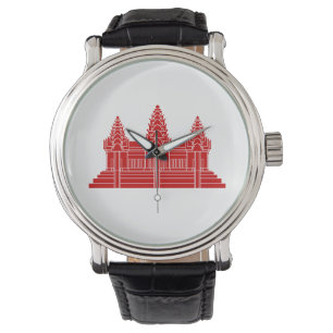 Angkor Wat Cambodian / Khmer Flag Armbanduhr