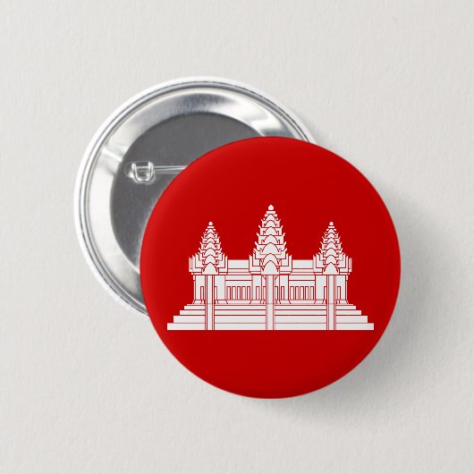 Angkor Wat Cambodian / Khmer Flag Button (Vorne & Hinten)