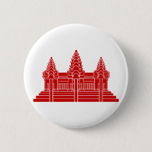 Angkor Wat Cambodian / Khmer Flag Button