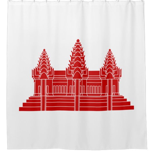 Angkor Wat Cambodian / Khmer Flag Duschvorhang (Vorderseite)