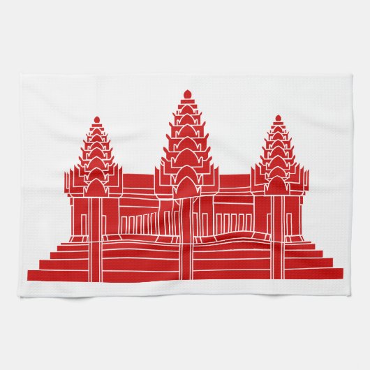 Angkor Wat Cambodian / Khmer Flag Geschirrtuch (Horizontal)