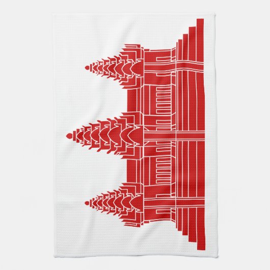 Angkor Wat Cambodian / Khmer Flag Geschirrtuch (Vertikal)