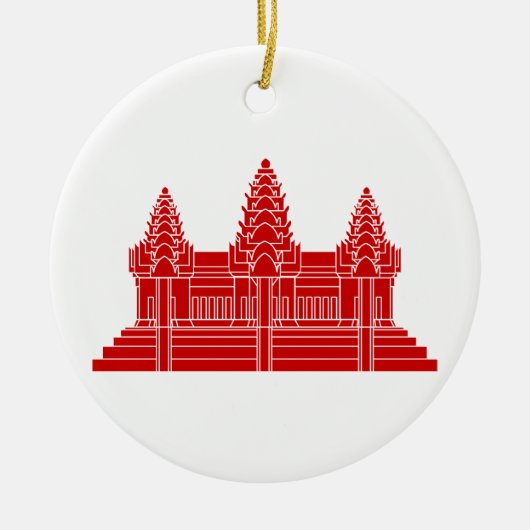 Angkor Wat Cambodian / Khmer Flag Keramikornament (Vorne)
