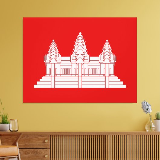 Angkor Wat Cambodian / Khmer Flag Leinwanddruck (Insitu (Wohnzimmer))