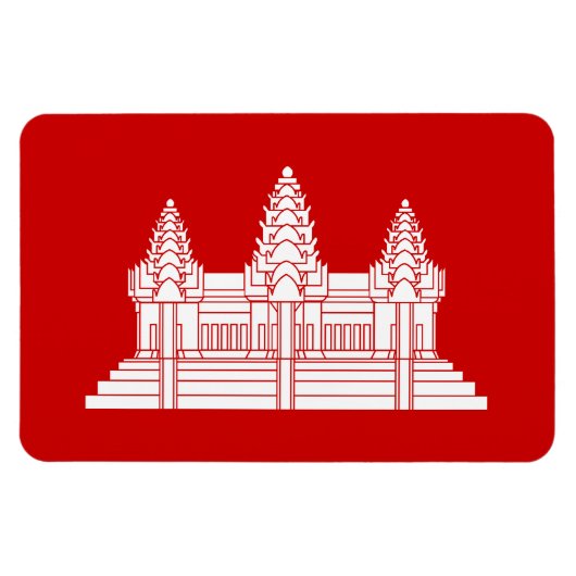 Angkor Wat Cambodian / Khmer Flag Magnet (Horizontal)