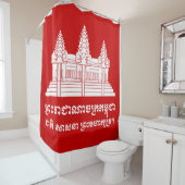 Angkor Wat Cambodian / Khmer Flag mit Motto Duschvorhang (Beispiel)
