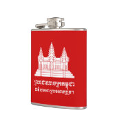 Angkor Wat Cambodian / Khmer Flag mit Motto Flachmann (Links)