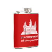 Angkor Wat Cambodian / Khmer Flag mit Motto Flachmann (Rechts)