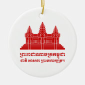 Angkor Wat Cambodian / Khmer Flag mit Motto Keramik Ornament (Vorne)
