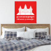 Angkor Wat Cambodian / Khmer Flag mit Motto Leinwanddruck (Insitu (Schlafzimmer))