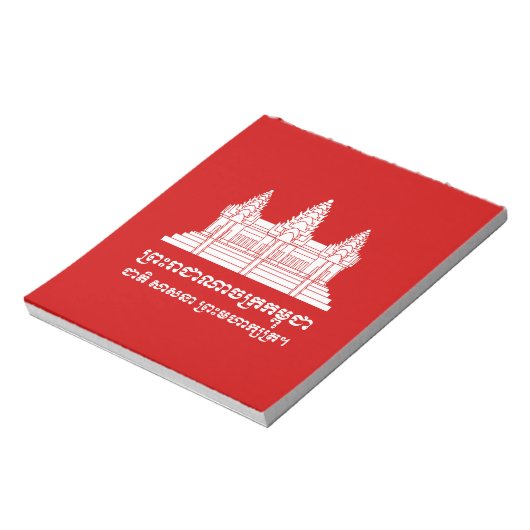 Angkor Wat Cambodian / Khmer Flag mit Motto Notizblock (Rotiert)