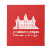 Angkor Wat Cambodian / Khmer Flag mit Motto Notizblock (Vorderseite)