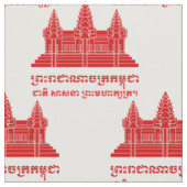 Angkor Wat Cambodian / Khmer Flag mit Motto Stoff (Nahaufnahme)