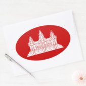 Angkor Wat Cambodian / Khmer Flag Ovaler Aufkleber (Umschlag)